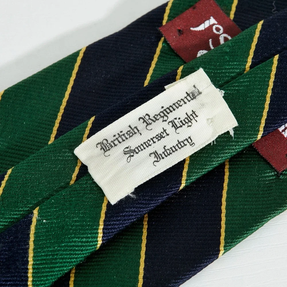 Jos. A. Bank Repp Stripe Silk Necktie Somerset Light Infantry Regimental USA VTG